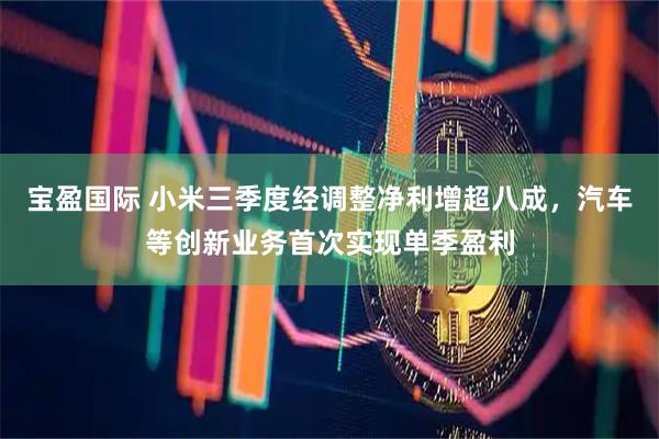宝盈国际 小米三季度经调整净利增超八成，汽车等创新业务首次实现单季盈利
