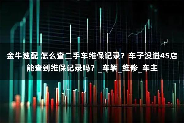 金牛速配 怎么查二手车维保记录？车子没进4S店能查到维保记录吗？_车辆_维修_车主